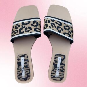 Zara leopard sandals size 6.5-7 women’s